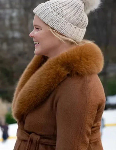 Amy Schumer Kinda Pregnant Shearling Coat