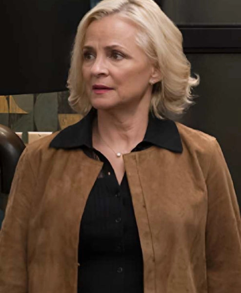 Elsbeth S03 Amy Sedaris Brown Suede Jacket