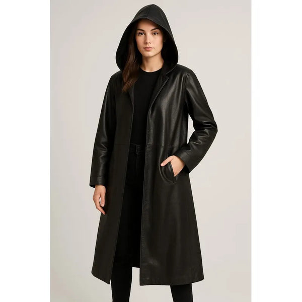 Ana de Armas Ballerina 2025 Leather Trench Coat