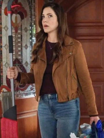 3 Bed 2 Bath 1 Ghost Julie Gonzalo Brown Leather Jacket