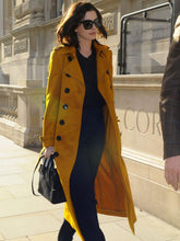 Anne Hathaway Chic Yellow Trench Coat London