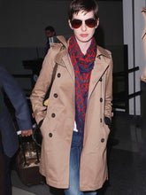 Anne Hathaway Stylish Brown Trench Coat