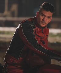 April X 2024 Tetris Red Leather Jacket