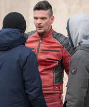 April X 2024 Tetris Red Leather Jacket