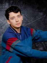 Asa Butterfield Education Blue Varsity Jacket