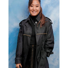 Ashley Park Paris Fashion Week Black Trench Coat
