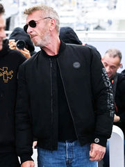 Sean Penn Asphalt City 2024 Black Bomber Jacket