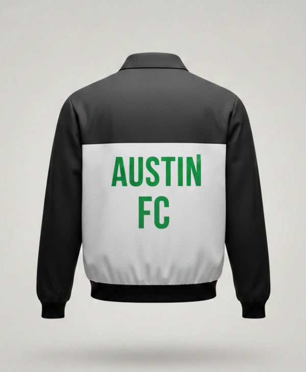 Austin FC Black and White Bomber Jacket