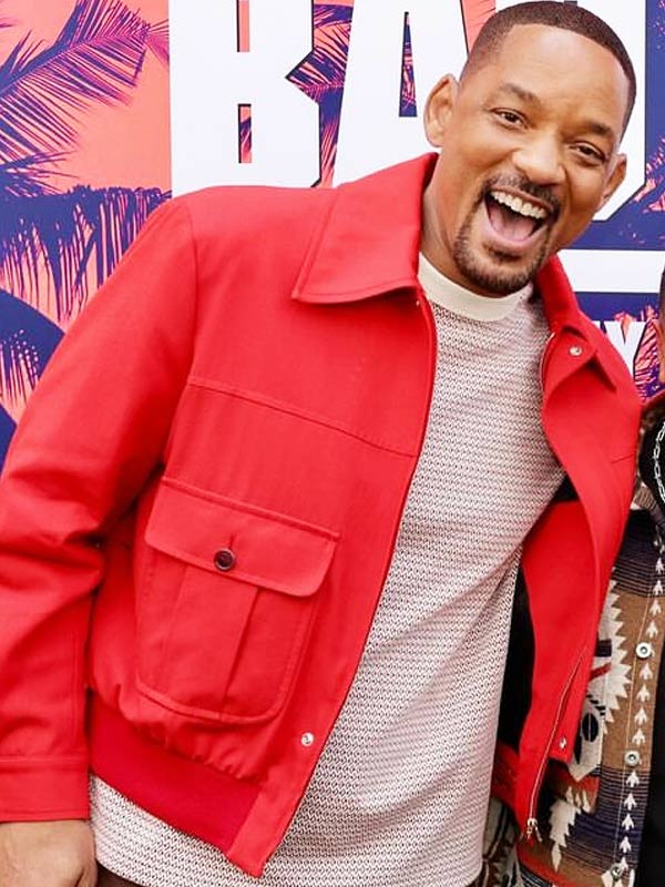 Bad Boys Ride Or Die Will Smith Red Bomber Jacket