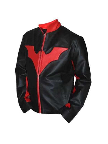 Batman Beyond Bruce Wayne Biker Red Contrast Jacket