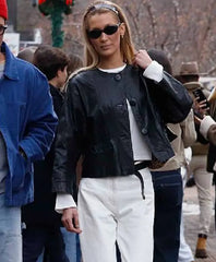 Bella Hadid Black Leather Jacket