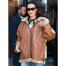 NYC Bella Hadid Shearling Leather Jacket