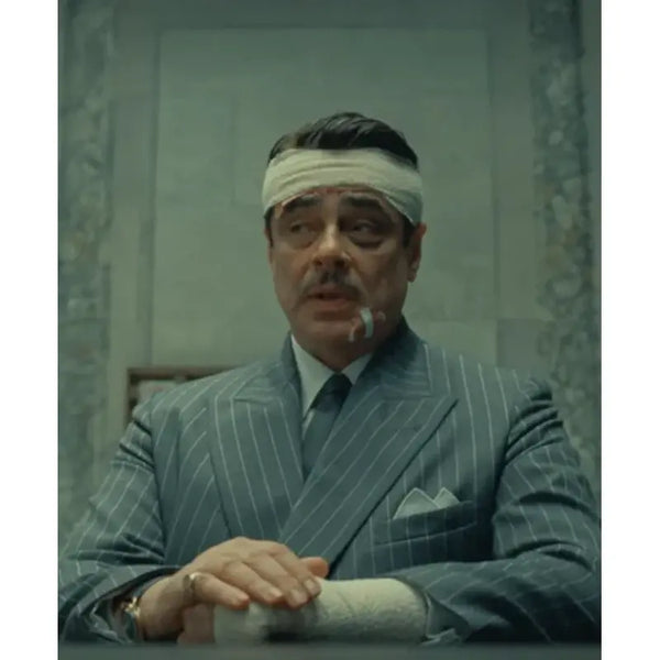 Benicio Del Toro The Phoenician Scheme 2025 Blazer