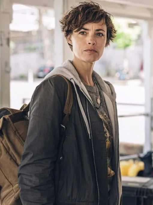 Bérénice Bejo Under Paris 2024 Gray Jacket