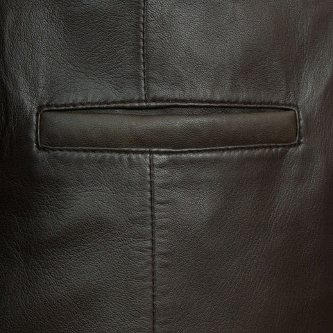 Fitted Leather Blazer Women Black N Brown