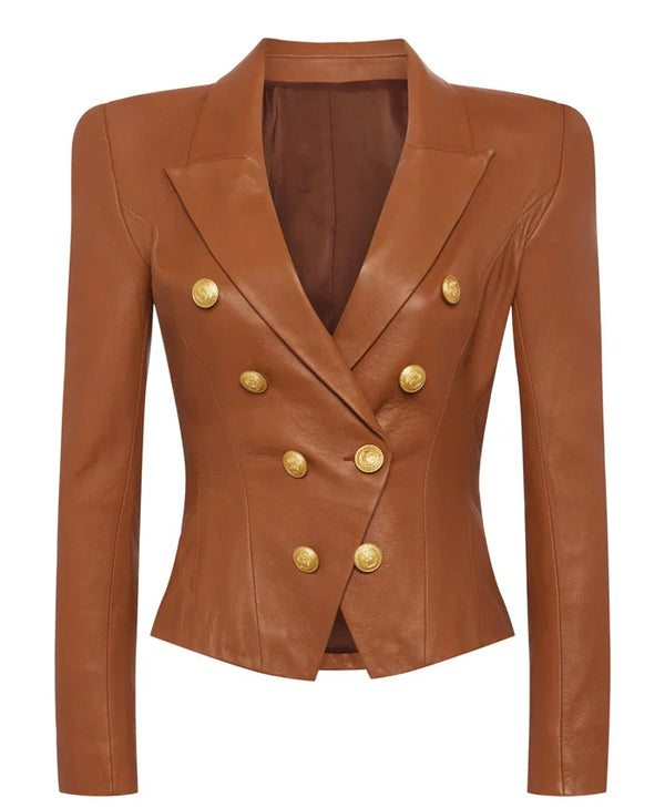 Beyond the Gates S01 Karla Mosley Leather Blazer