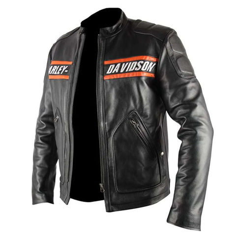 Bill Goldberg WWE Black Harley Davidson Biker Leather Jacket