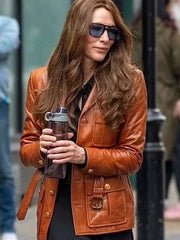 Cate Blanchett Black Bag 2025 Brown Leather Jacket