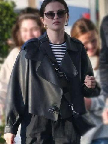Black Friday Selena Gomez Black Leather Jacket