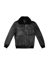 Black G-1 Flight Leather Bomber Jacket Mens