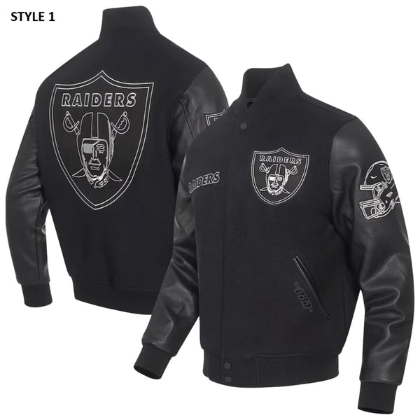 Las Vegas Raiders Black Wool Varsity Jacket