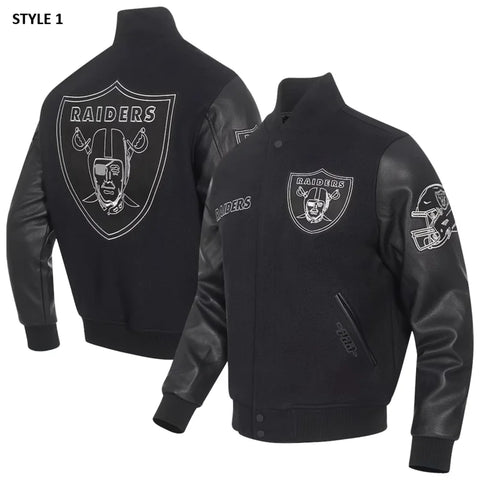 Las Vegas Raiders Black Wool Varsity Jacket
