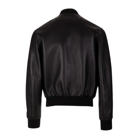 Plain Leather Bomber Jacket Women, Black