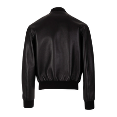 Plain Leather Bomber Jacket Women, Black