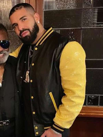 Drake Yellow Black Varsity Jacket