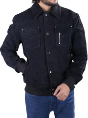 Ralph Bomber Black Suede Leather Jacket