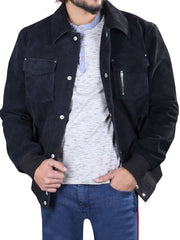 Ralph Bomber Black Suede Leather Jacket