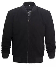 Men's Premium Black Leather Bomber Jacket