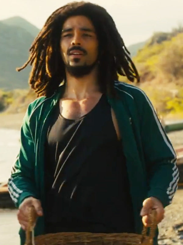 Bob Marley One Love 2024 Kingsley Ben-Adir Green Track Jacket
