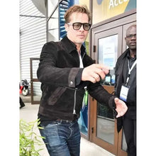 Brad Pitt F1 2025 Black Suede Leather Jacket