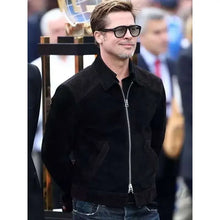 Brad Pitt F1 2025 Black Suede Leather Jacket