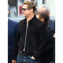 Brad Pitt F1 2025 Black Suede Leather Jacket