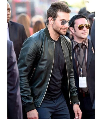 Bradley Cooper Green Bomber Leather Jacket