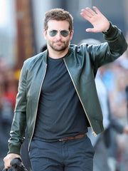 Bradley Cooper Green Bomber Leather Jacket