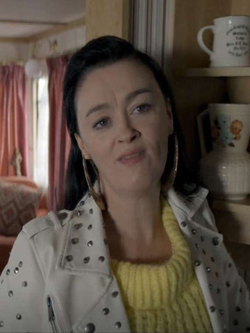 Carol Brassic S05 White Leather Jacket