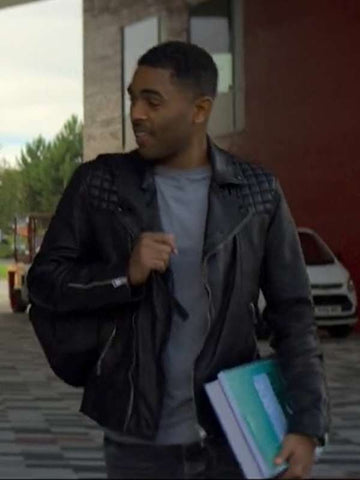 Jake Brassic S05 Black Leather Jacket