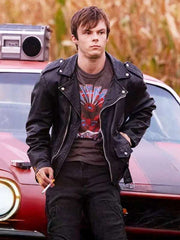 Nicholas Hamilton Brave the Dark 2024 Black Leather Jacket