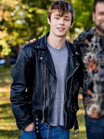 Nicholas Hamilton Brave the Dark 2024 Black Leather Jacket