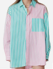 Bree Cameron Home and Away Two Tone Striped Shirt