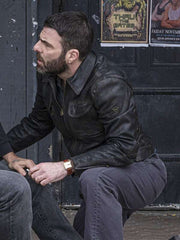 Dr. Oliver Wolf Brilliant Minds Black Leather Jacket