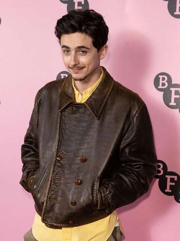Timothee Chalamet BFI Brown Leather Jacket
