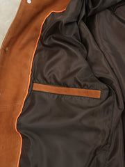 Ricardo Brown Leather Suede Trucker Jacket