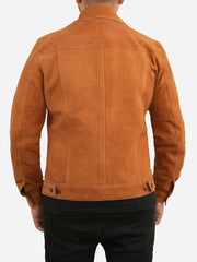 Ricardo Brown Leather Suede Trucker Jacket
