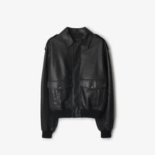 Burberry Black Bomber Leather Jacket