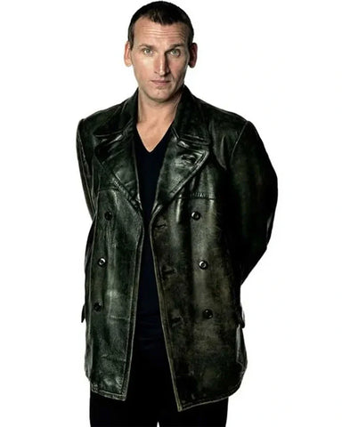 9th Doctor Who Black Leather Jacket