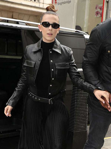 Millie Bobby Black Leather Jacket
